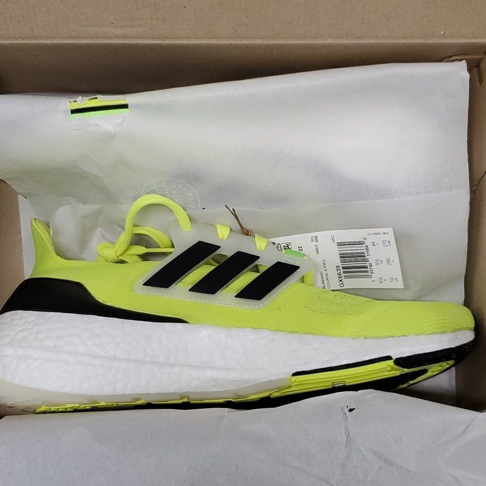 Adidas Ultraboost 22 Low Mens Running Shoes Yellow Black GX6639 NEW size 10 - Picture 6 of 6